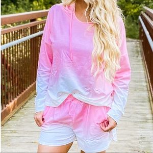 NWOT Pink Sunset Ombré Lounge Set size small
